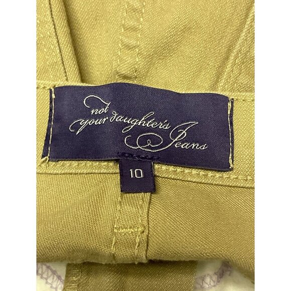 NYDJ Women's Tan Cropped Capris Rhinestone Detail Pants Size 10 - Picture 9 of 12